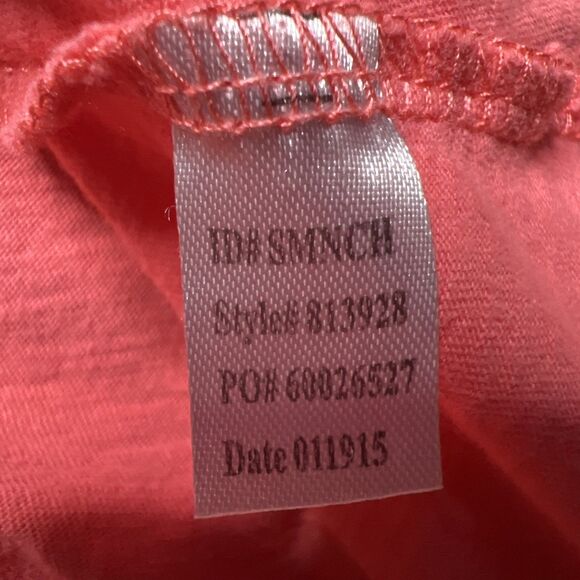 Lauren Ralph Lauren Womens Cotton Knit Sleep Shirt Large Coral Roll Tab Sleeve - Picture 6 of 8